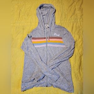 PINK Victorias Secret Rainbow Zip Hoodie XS